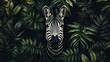 Zebra Print with Leaves AI Generated