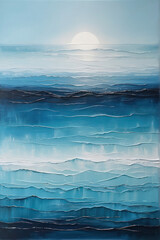Poster - abstract sea oil painting background