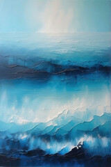 Poster - abstract sea oil painting background