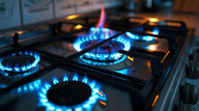 Flames of Culinary Artistry: Capturing the Essence of a Gas Stove Burner. Generative AI