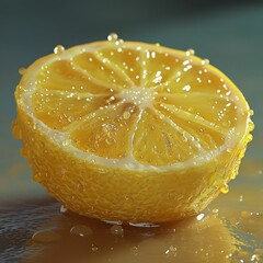 Wall Mural - lemon and water drops