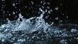 Water spurting out against Black Background, Slow motion 4K   