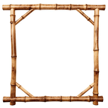 Bamboo frame isolated transparent, Generative AI