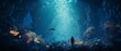 A lone sailor discovers a hidden underwater civilization thriving in bioluminescent coral reefs