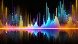 Fototapeta  - abstract background with equalizer effect neon lights sound wave ai generative