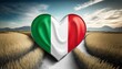 flag of italy in the shape of a heart