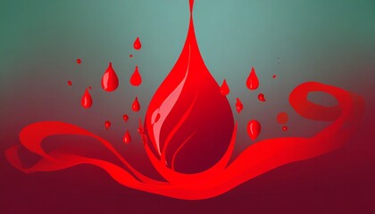 Wall Mural - liquid red drop color design stroke gradient colorful abstract background color halloween blood element background