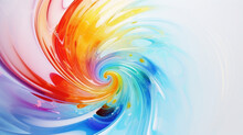 Abstract Background With Swirl And Smooth Lines, Rainbow Colors. Twirling Vortex, Abstract Spiral