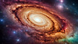 bright colorful spiral galaxy of all colors of the rainbow