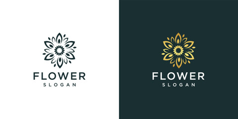 Wall Mural - Luxury flower logo design concept, flower logo template
