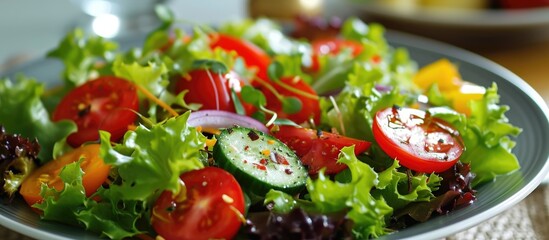 Canvas Print - Delicious green salad for lunch