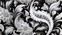 Best Design Seamless Paisley Pattern Background Black White Image Ai Generated Art