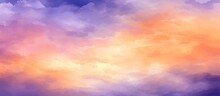 Abstract Watercolor Sunset Sky In Orange Purple Color Background. Generate AI Image