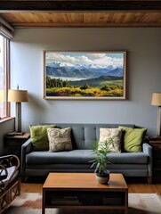 Wall Mural - Pure Hilltop Panorama - Cottage Tales in High Altitude Field Painting & Decor