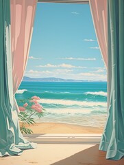  Retro Beachside Prints: Nostalgic Ocean Breeze - Seashore Decor