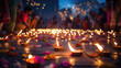 © Игорь Зубченко - A vibrant Diwali festival captured, showcasing colorful oil lamps creating intricate patterns