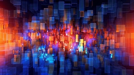 Poster - Digital abstract background Can be used for technology Ai Generative