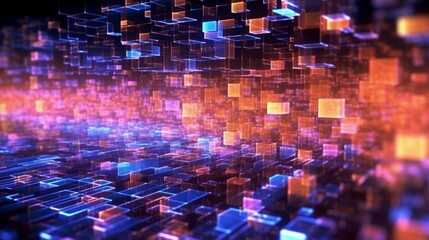 Poster - Digital abstract background Can be used for technology Ai Generative