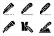 © Ainul - Cutter knife, Cutter icon set for website design. vector illustration on white background