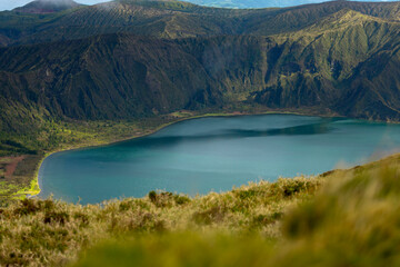 Wall Mural - Beautiful view of Lagoa do Fogo (Fire Lake) crater in Sao Miguel island in the Azores Archipelago, Portugal