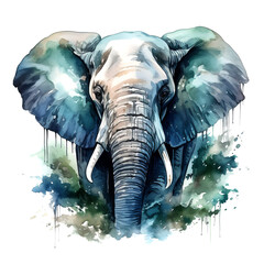 Wall Mural - Elephant watercolor illustration for poster, wallpaper and sublimation design print