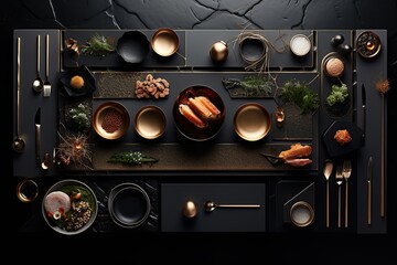 Poster - The modern design backdrop and the warmth of the copper details create a delightful look