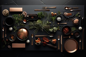 Poster - The modern design backdrop and the warmth of the copper details create a delightful look