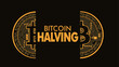bitcoin halving banner, btc halving 2024, bitcoin cut in half