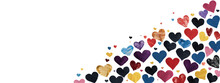 Hand Painted Hearts, Doodle Valentines Banner With Hearts. Heart Frame Of Child Like Love. Fun Valentine Wallpaper 