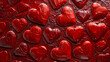 A cluster of crimson hearts radiating love and passion, forming a striking and emotive display