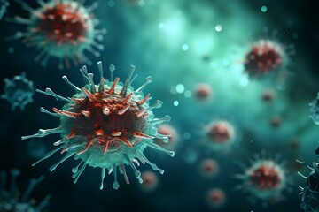 Wall Mural - Virus infected by virus. Background with selective focus and copy space