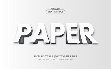 Wall Mural - Paper Cutout Emboss 3D Editable Text Effect, Editable Font Style Premium Vector