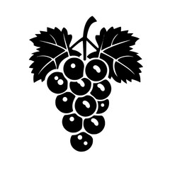 Grape black and white pictogram silhouette vector svg 