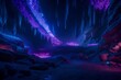 A subterranean cavern adorned with luminescent crystals, casting a mesmerizing glow on the alien rock formations and subterranean flora.