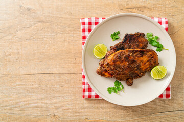 Poster - spicy grilled jamaican jerk chicken