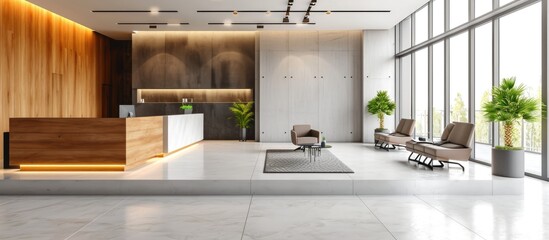 Canvas Print - Modern-style office with empty waiting area.