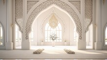 A Beautiful White Room With Arabic Ornaments.