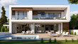 modern house with a balcony high definition photographic creative image