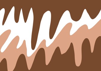 Wall Mural - brown Abstract wavy backgrounds. Hand drawn various shapes and doodle objects illustrations Ikat