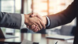 business partners shaking hands signing business concept