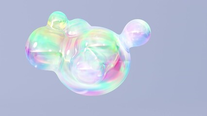 Aufkleber - A metaball animation displaying liquid blobs transforming. 3D Abstract Colorful Metaball Background. Bright holographic colors. seamless looping 3D Animation