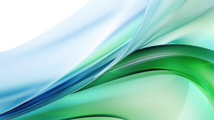 Poster - Abstract background with green and blue glass waves on white background