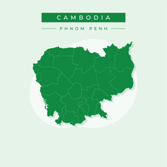 Wall Mural - Vector illustration vector of Cambodia map Asia