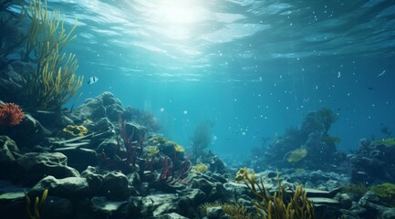 Wall Mural - underwater underwater ocean sunbathing diving tropical underwater