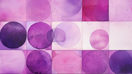 A grid of circles in shades of purple and pink