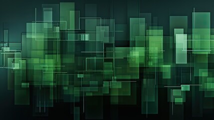 A minimalist grid of intersecting vertical and horizontal lines in shades of green