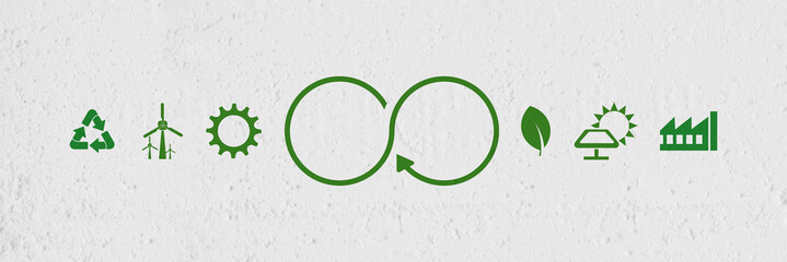 circular economy icons on white background	