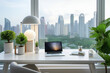 Home Office with Cityscape View.