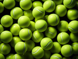 Sticker - Eyecatching Top view of new tennis balls with copy space