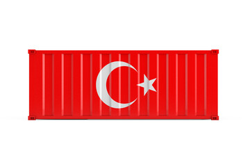 Aufkleber - Turkey Export Concept. Shipping Container with Turkey Flag. 3d Rendering